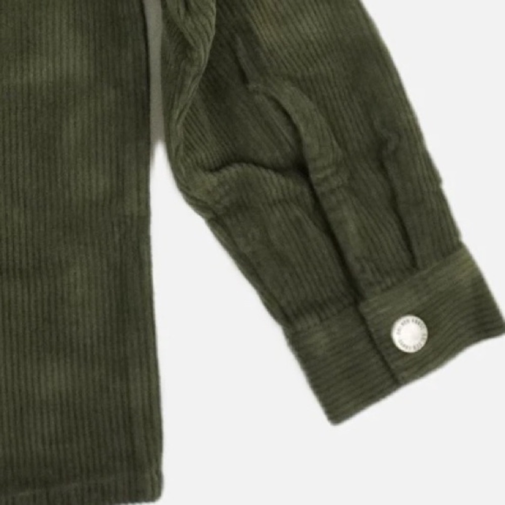 NWT [Golden Goose] Green Long-Sleeve Button-Up Embroidered Corduroy Shirt Kids 6 - Picture 9 of 12